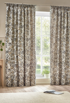 Pomegranate Pencil Pleat, Natural - Ready Made Curtains